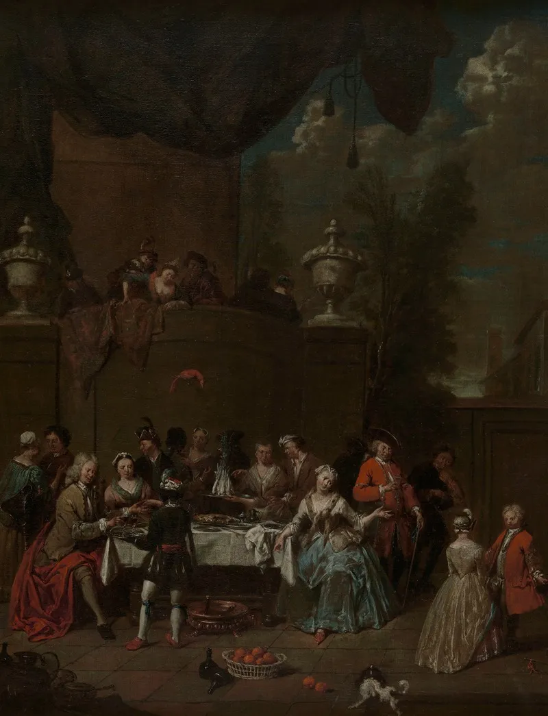 Garden Party At A Castle Wall Art by Jan Baptist Lambrechts - High-Resolution Digital Print