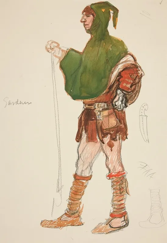 Gardener Costume Sketch For Henry Irvings Planned Production Of King Richard Ii 2