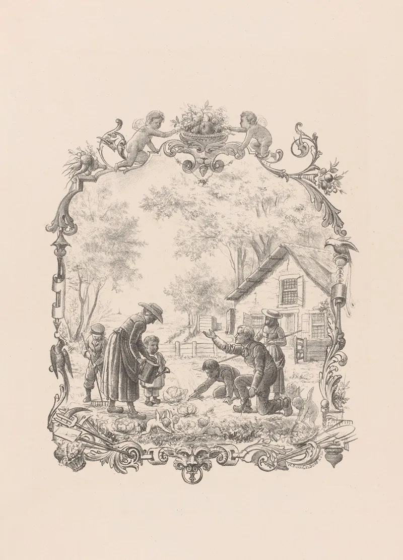 Gardening Company Wall Art by Wilhelmus Petrus van Geldorp - High-Resolution Digital Print