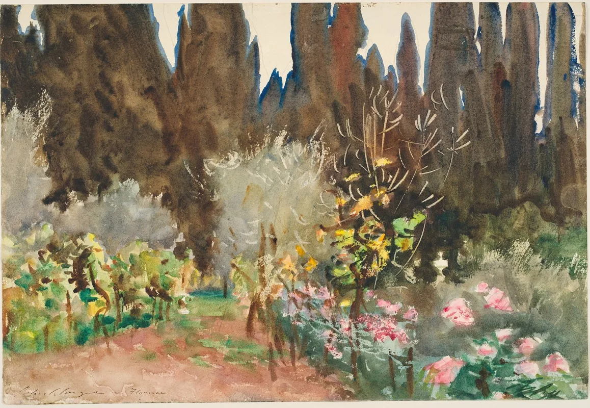 Gardens At Florence Wall Art by John Singer Sargent - High-Resolution Digital Print