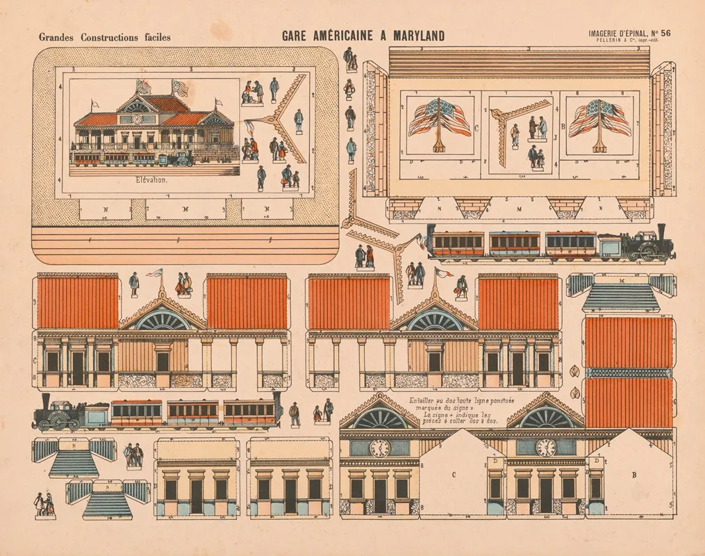 Gare Americaine A Maryland Wall Art by Imp. Pellerin &amp; Cie - High-Resolution Digital Print