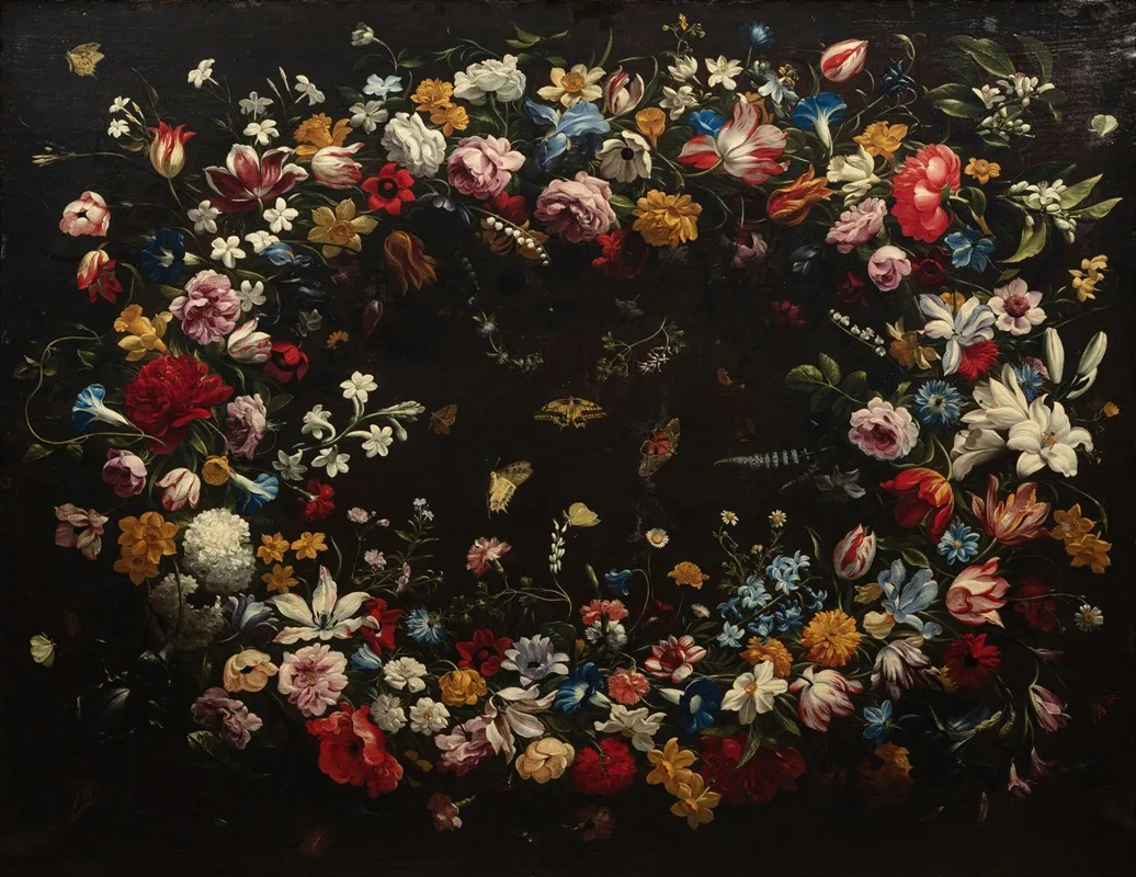Garland Of Flowers 3 Wall Art by Giovanni Stanchi - High-Resolution Digital Print
