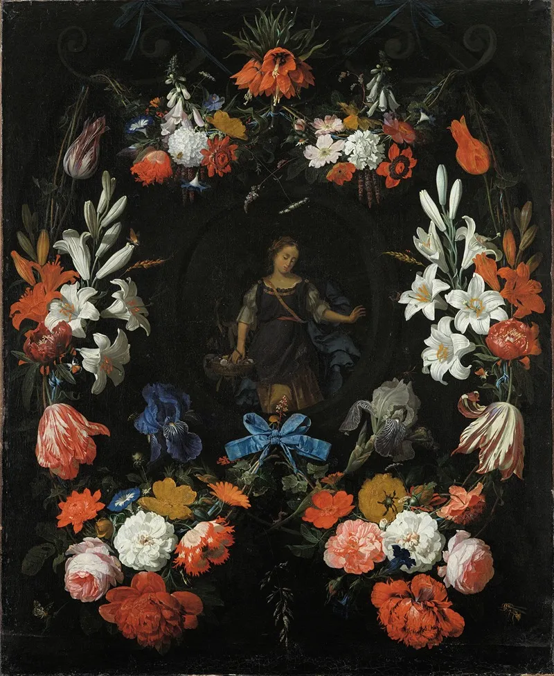 Garland Of Flowers Wall Art by Abraham Mignon - High-Resolution Digital Print