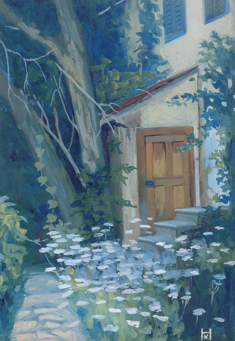 Gartenecke Mit Schierlingsbluten Wall Art by Klara Hasslwander - High-Resolution Digital Print
