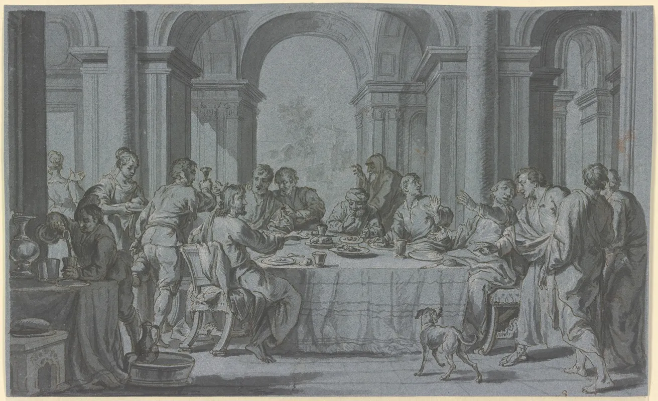 Gastmahl Im Haus Des Zollners Matthaus Wall Art by Johann Wolfgang Baumgartner - High-Resolution Digital Print