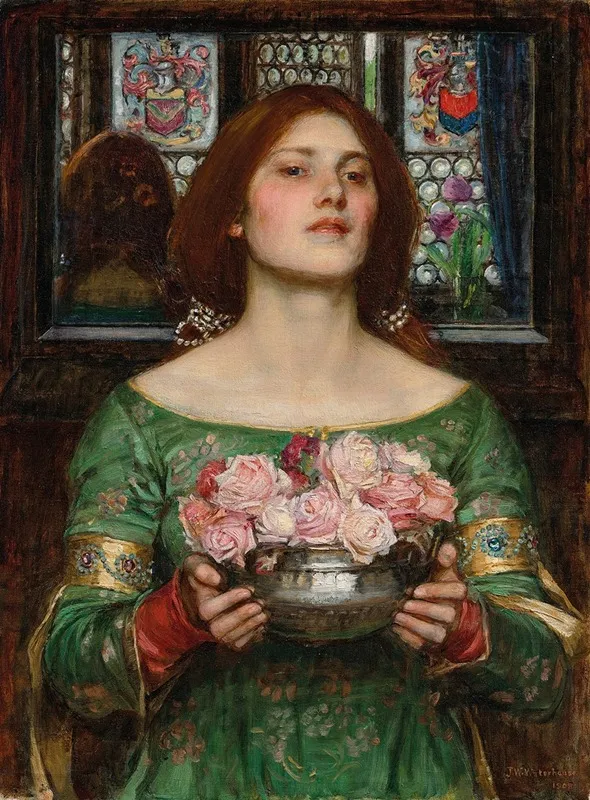Gather Ye Rosebuds While Ye May Wall Art by John William Waterhouse - High-Resolution Digital Print