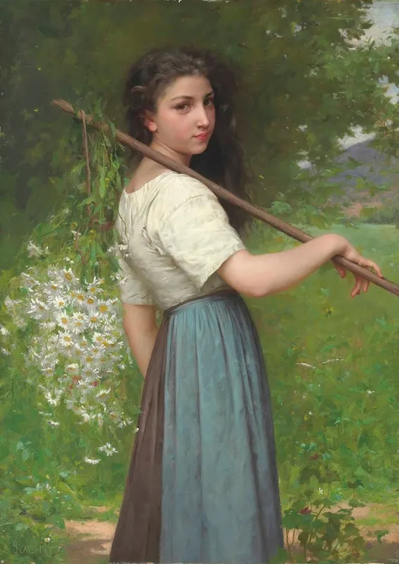 Gathering Daisies 2 Wall Art by Jules-Cyrille Cavé - High-Resolution Digital Print