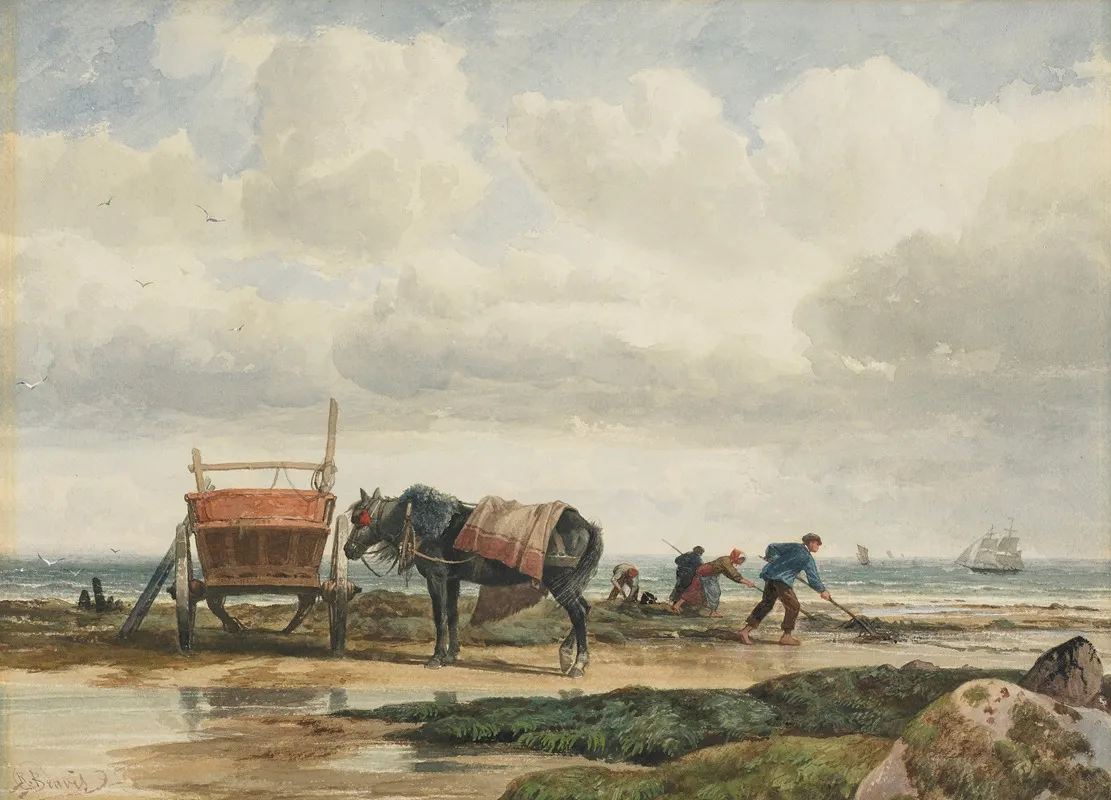 Gathering Seaweed Wall Art by Richard Beavis - High-Resolution Digital Print