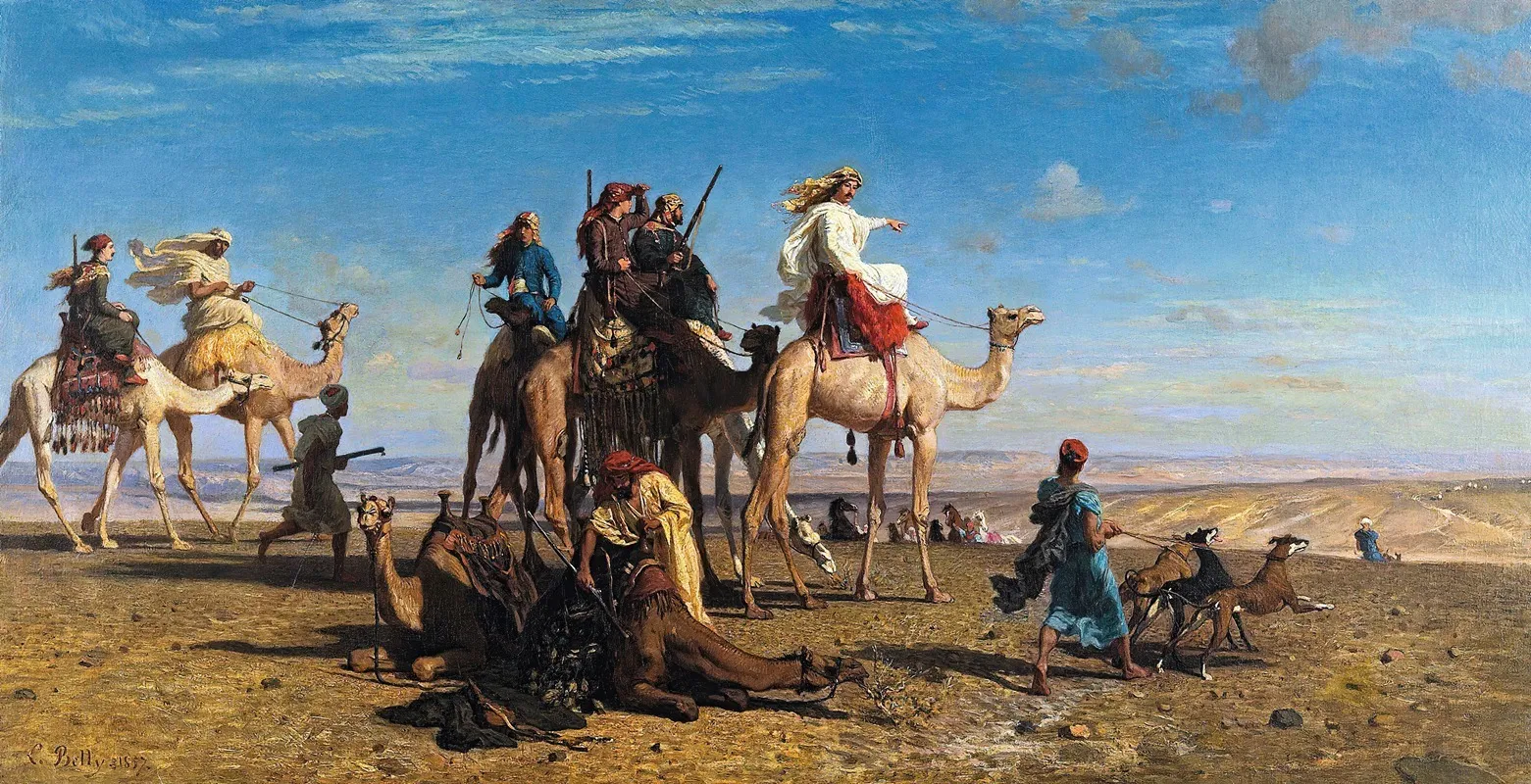 Gazelle Hunt In Egypt Wall Art by Léon-Adolphe-Auguste Belly - High-Resolution Digital Print