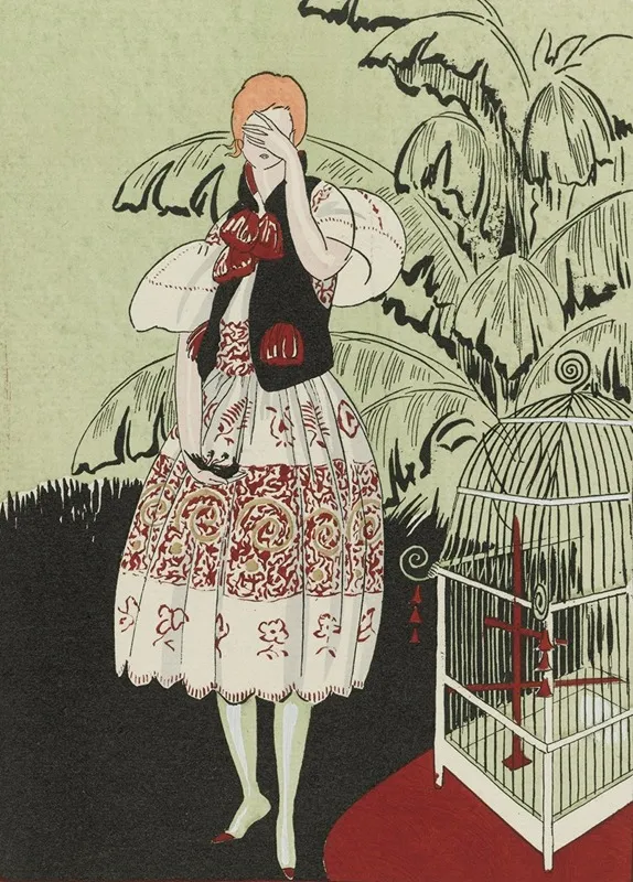 Gazette Du Bon Ton 1920 No 5 Pl 33 Loiseau Mort Robe Tcheco Slovaque