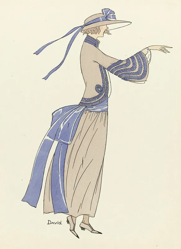 Gazette Du Bon Ton 1922 No 3 Croquis No Xxi 21 Wall Art by soeurs David - High-Resolution Digital Print