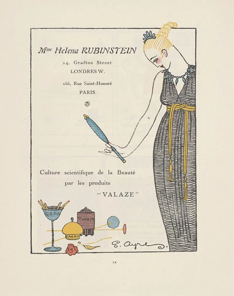 Gazette Du Bon Ton Advertentie Helena Rubinstein Wall Art by E. Ayres - High-Resolution Digital Print