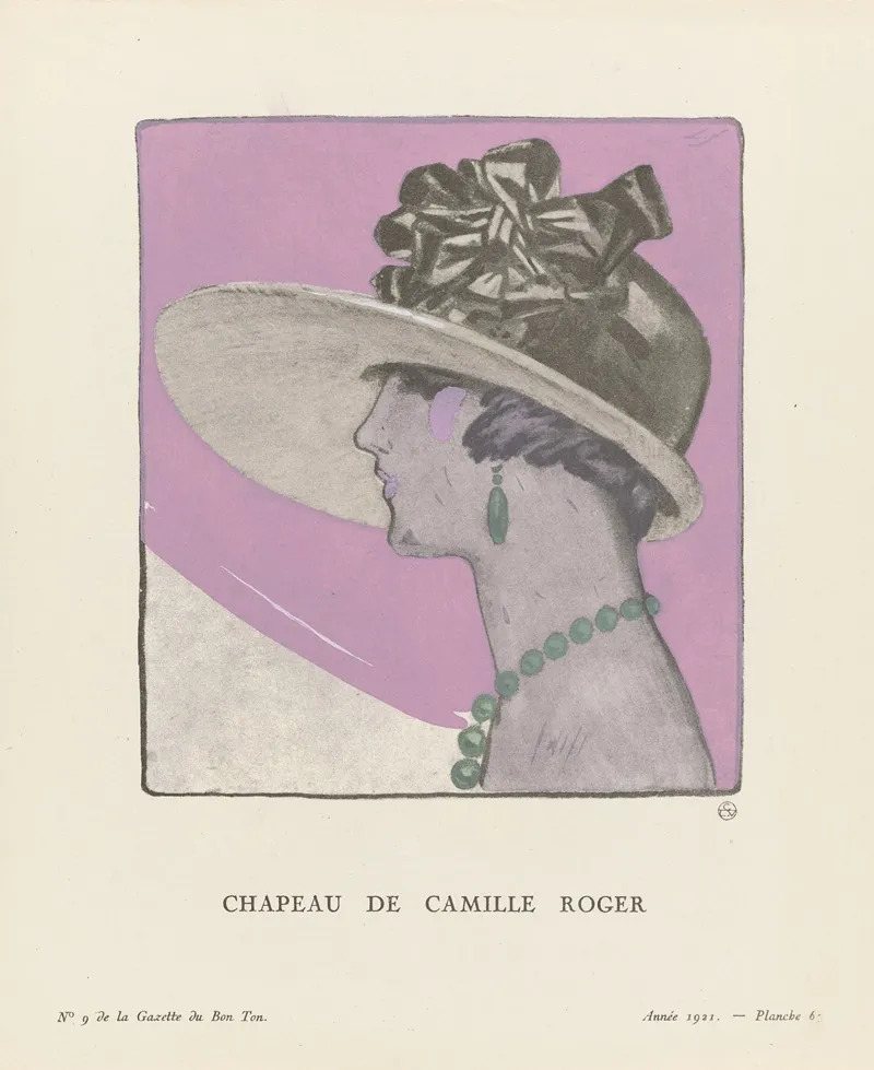 Gazette Du Bon Ton Chapeau De Camille Roger Wall Art by Llano Florez - High-Resolution Digital Print