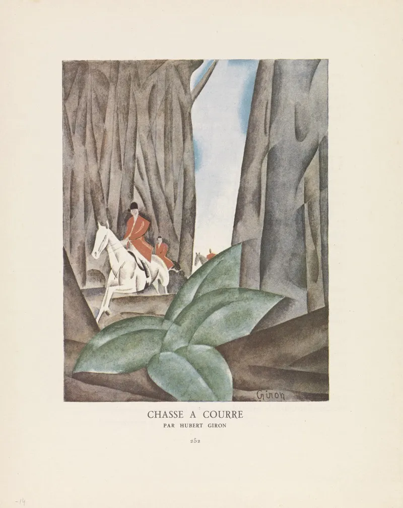 Gazette Du Bon Ton Chasse A Courre Wall Art by Hubert Giron - High-Resolution Digital Print