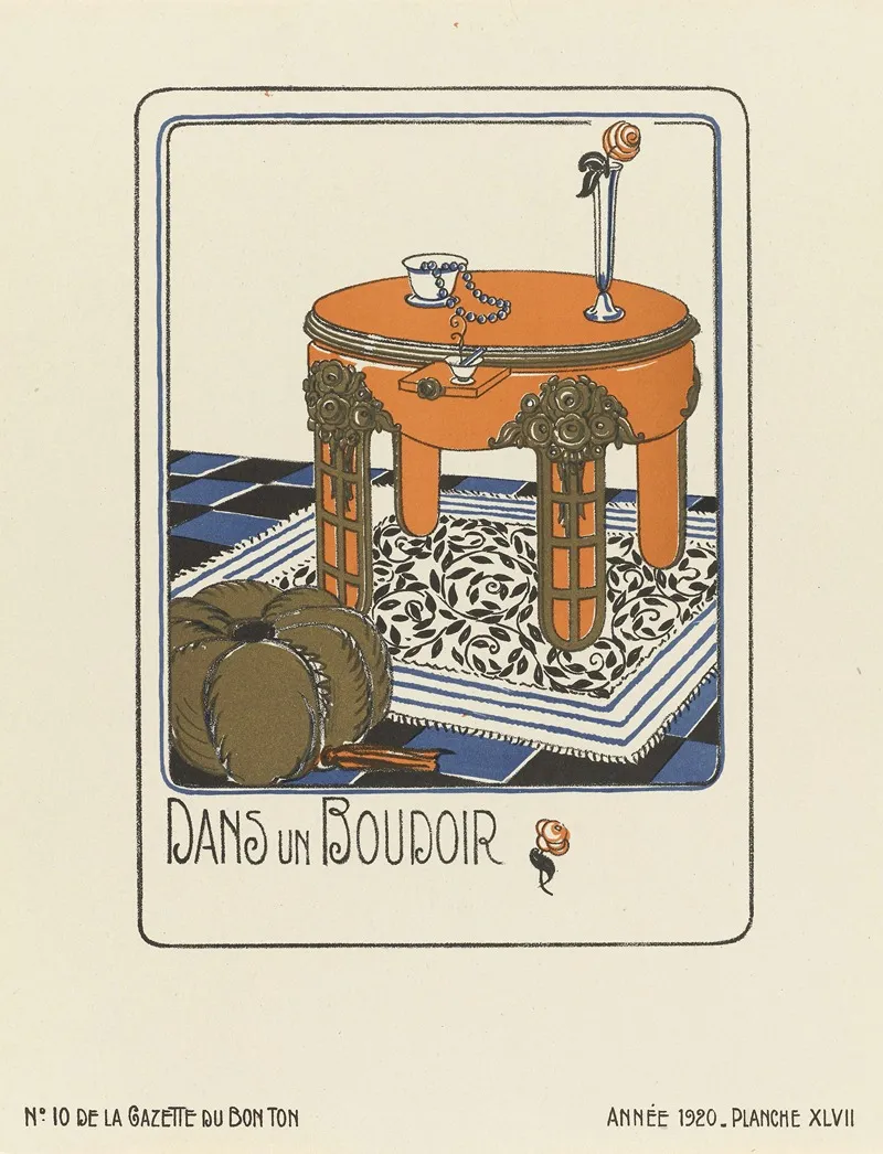 Gazette Du Bon Ton Dans Un Boudoir Wall Art by Bagge & Huguet - High-Resolution Digital Print