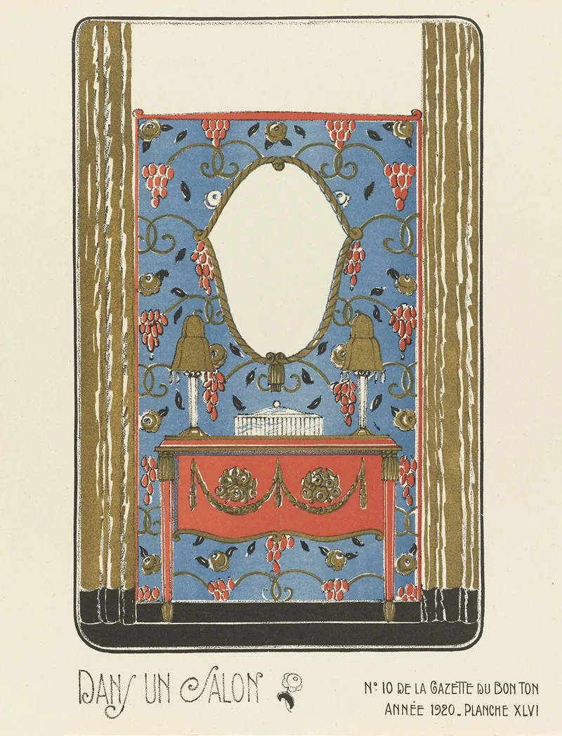 Gazette Du Bon Ton Dans Un Salon Wall Art by Bagge &amp; Huguet - High-Resolution Digital Print