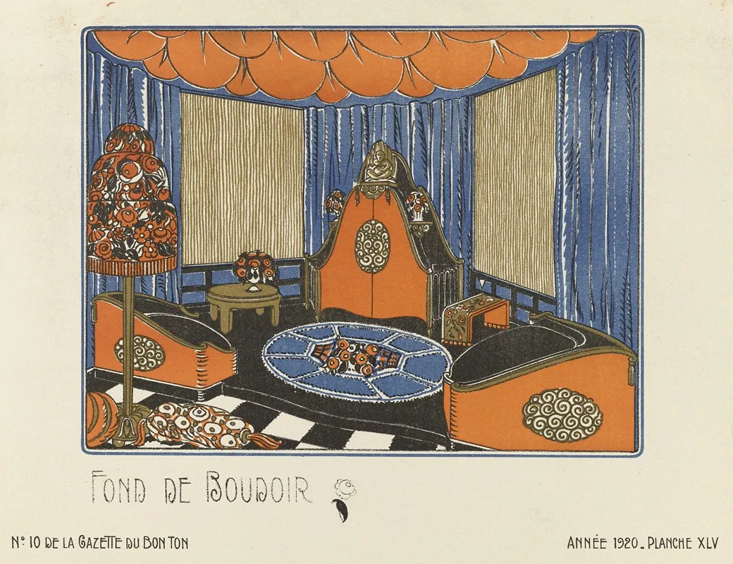 Gazette Du Bon Ton Fond De Boudoir Wall Art by Bagge &amp; Huguet - High-Resolution Digital Print