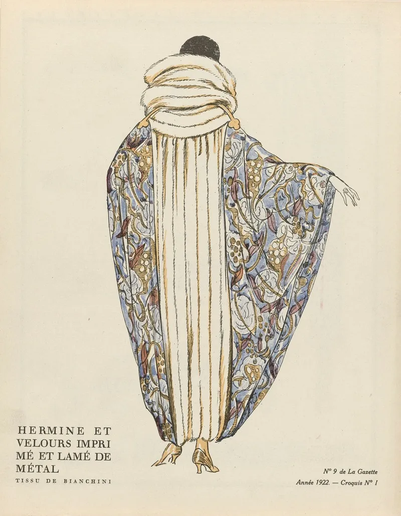 Gazette Du Bon Ton Hermine Et Velours Impri Me Et Lame De Metal Tissu De Bianchini