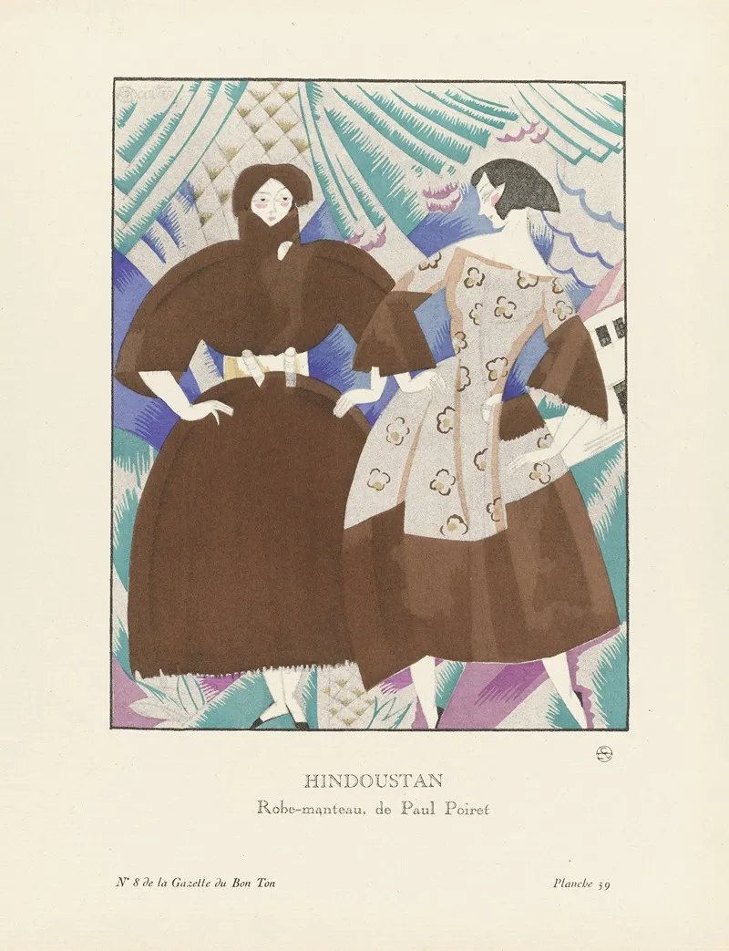 Gazette Du Bon Ton Hindoustan Robe Manteau De Paul Poiret