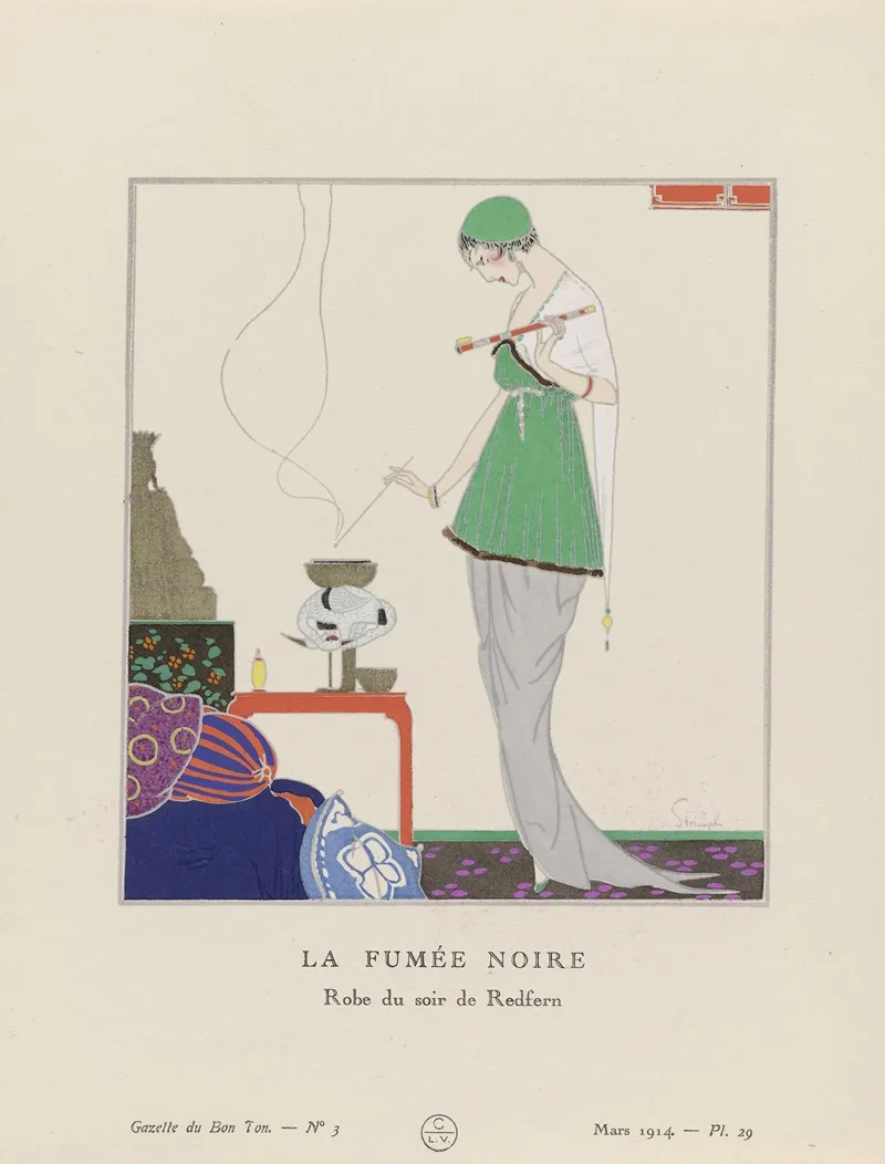 Gazette Du Bon Ton La Fumee Noire Robe Du Soir De Redfern 2 Wall Art by Ludwik Strimpl - High-Resolution Digital Print