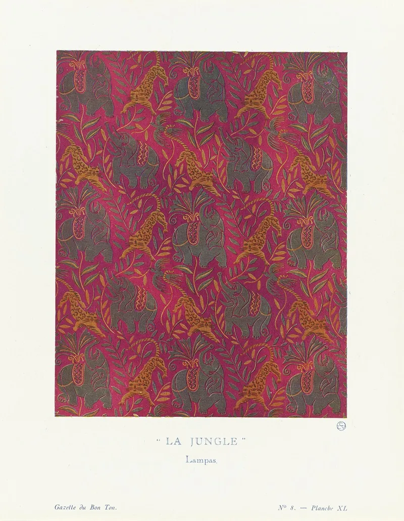 Gazette Du Bon Ton La Jungle Lampas Wall Art by Raoul Dufy - High-Resolution Digital Print