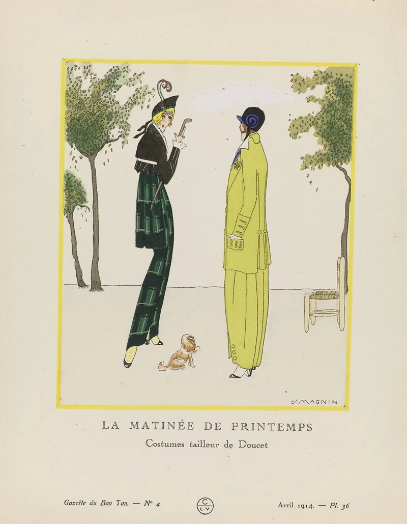 Gazette Du Bon Ton La Matinee De Printemps Costumes Tailleur De Doucet 2 by J. Magnin - High-Resolution Digital Print