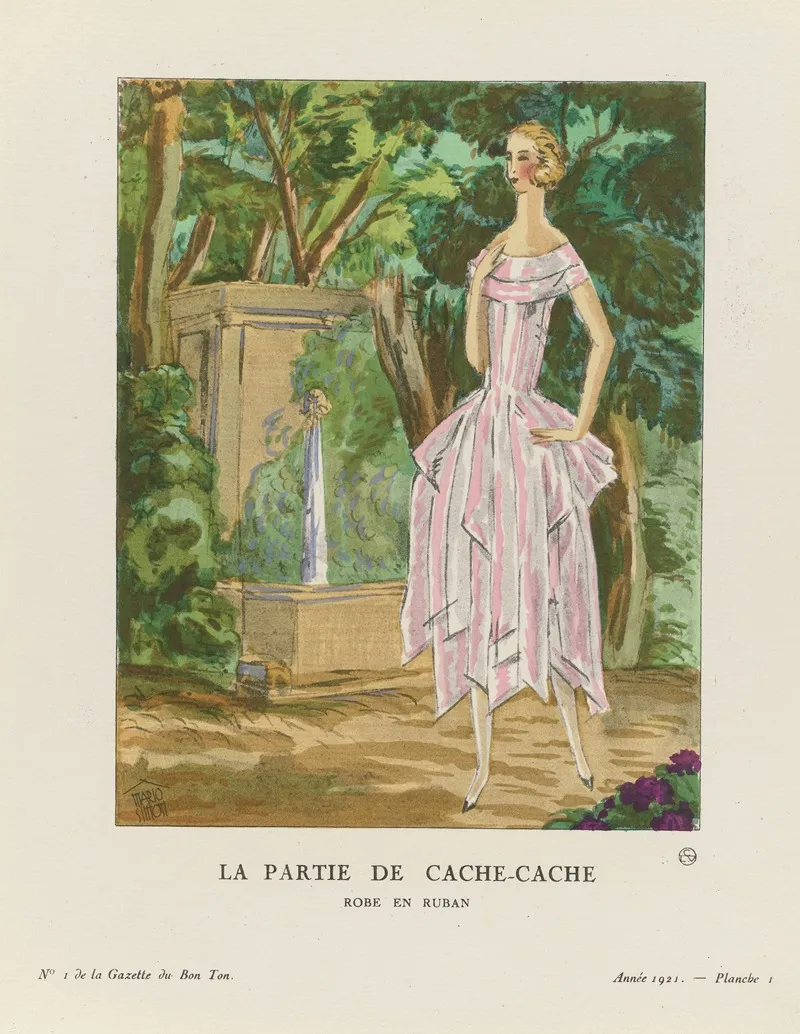 Gazette Du Bon Ton La Partie De Cache Cache Robe En Ruban Wall Art by Mario Simon - High-Resolution Digital Print