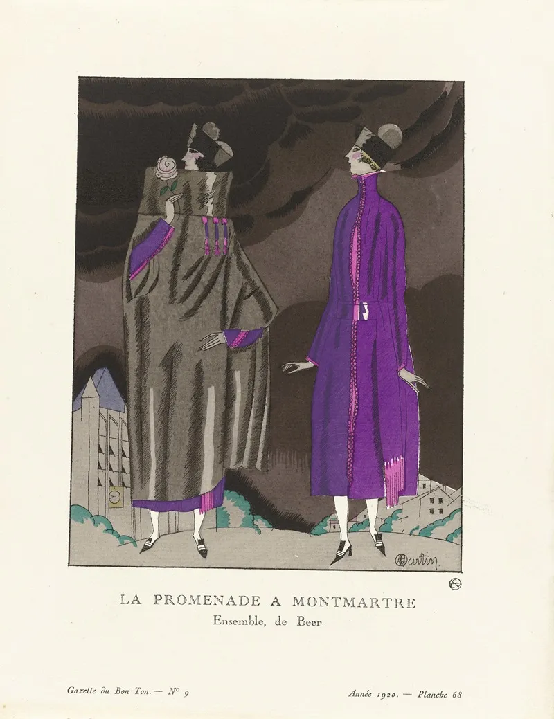Gazette Du Bon Ton La Promenade A Montmartre Ensemble De Beer