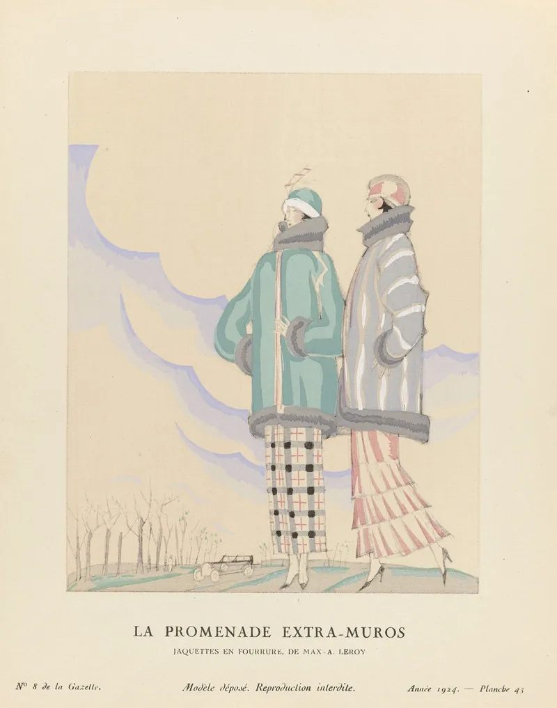 Gazette Du Bon Ton La Promenade Extra Muros Jaquettes En Fourrure De Max A Leroy