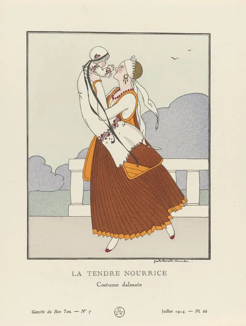 Gazette Du Bon Ton La Tendre Nourrice Costume Dalmate Wall Art by Zoede Borelli-Vranska - High-Resolution Digital Print