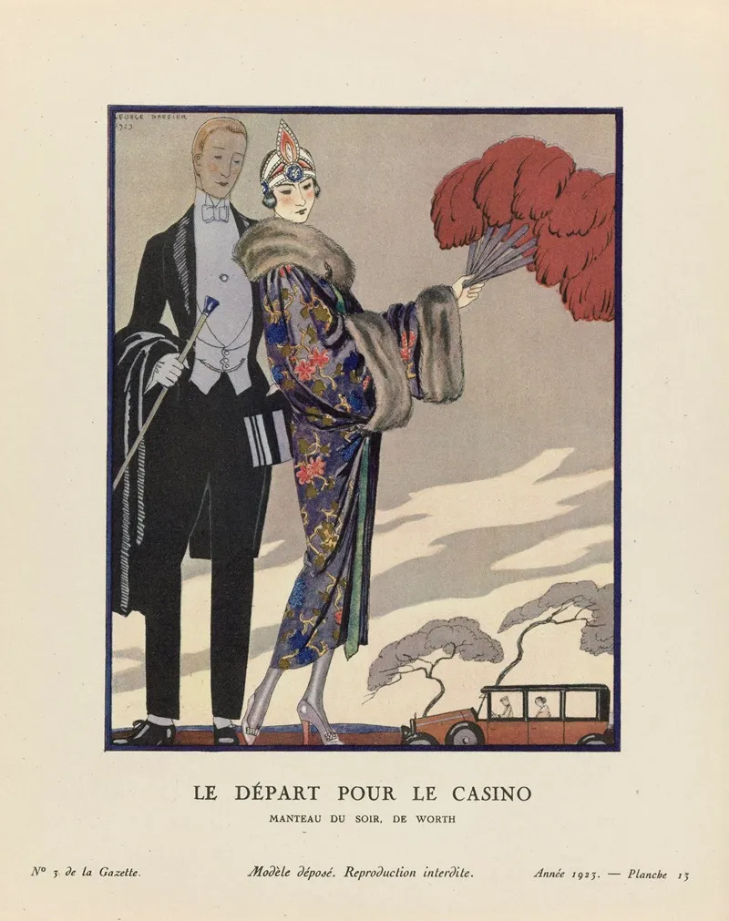 Gazette Du Bon Ton Le Depart Pour Le Casino Manteau Du Soir De Worth