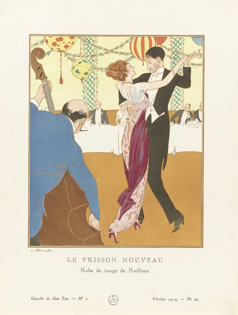 Gazette Du Bon Ton Le Frisson Nouveau Robe De Tango De Redfern 2 Wall Art by Ludwik Strimpl - High-Resolution Digital Print