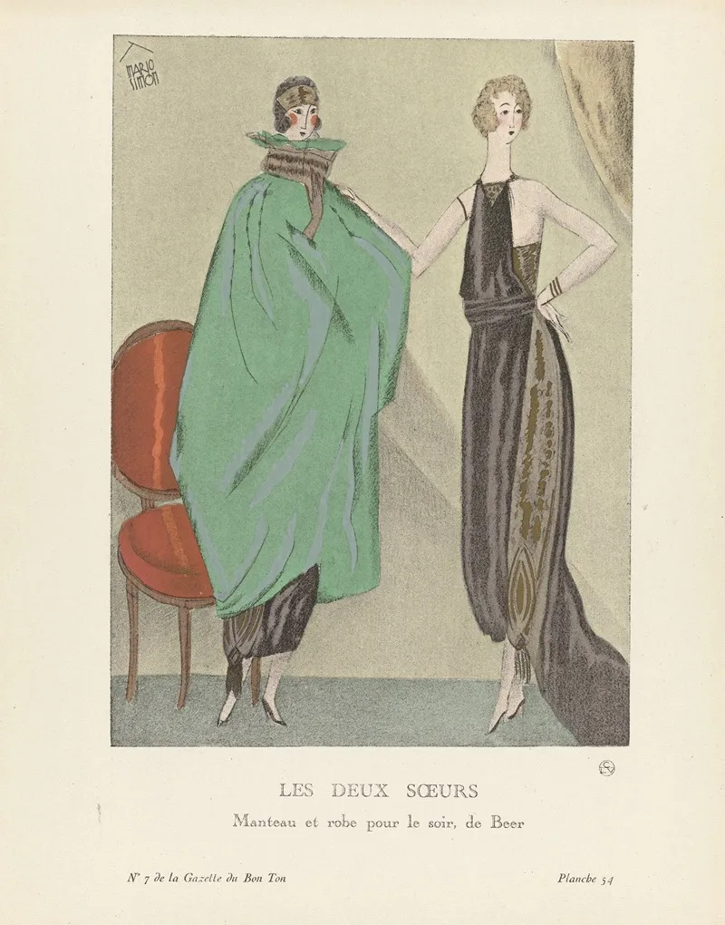 Gazette Du Bon Ton Les Deux Soeurs Manteau Et Robe Pour Le Soir De Beer Wall Art by Mario Simon - High-Resolution Digital Print