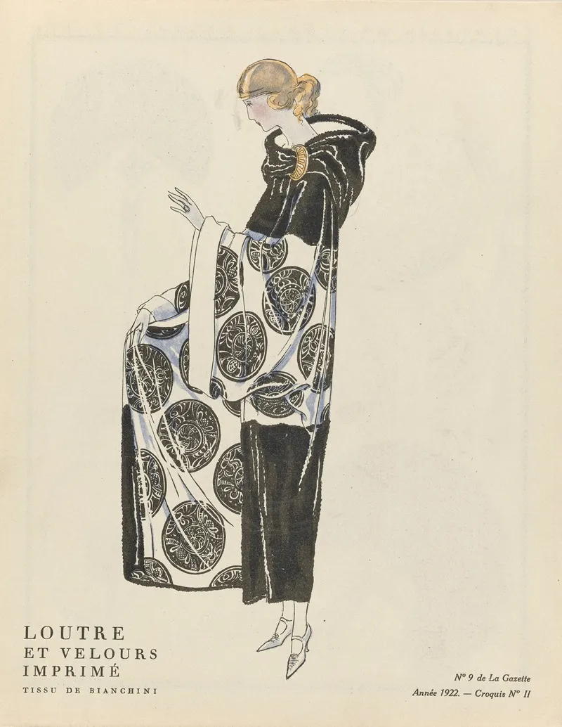 Gazette Du Bon Ton Loutre Et Velours Imprime Tissu De Bianchini