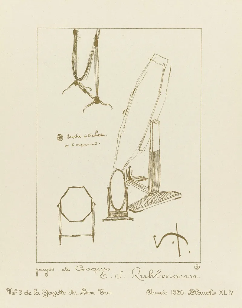 Gazette Du Bon Ton Meubels En Interieur Wall Art by Émile-Jacques Ruhlmann - High-Resolution Digital Print