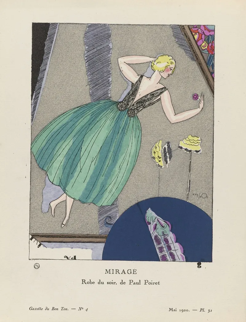 Gazette Du Bon Ton Mirage Robe Du Soir De Paul Poiret Wall Art by Mario Simon - High-Resolution Digital Print