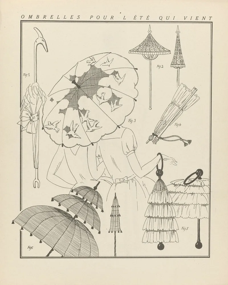 Gazette Du Bon Ton Ombrelles Pour Lete Qui Vient Wall Art by David - High-Resolution Digital Print