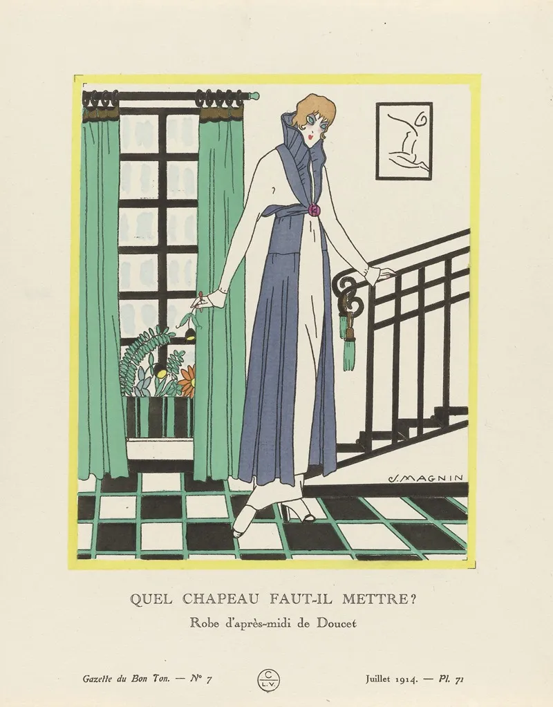 Gazette Du Bon Ton Quel Chapeau Faut Il Mettre Robe Dapres Midi De Doucet Wall Art by J. Magnin - High-Resolution Digital Print