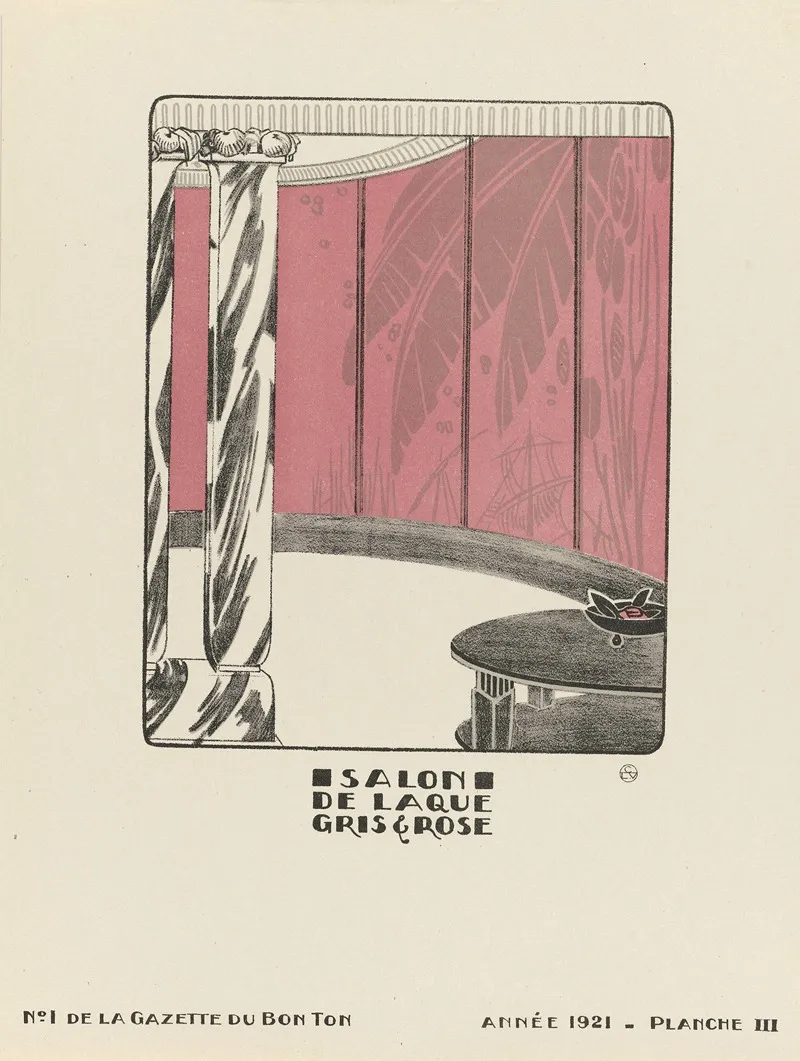Gazette Du Bon Ton Salon De Laque Gris Rose Wall Art by MAM - High-Resolution Digital Print
