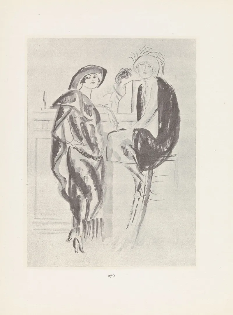 Gazette Du Bon Ton Two Women At A Bar Wall Art by Charles Laborde - High-Resolution Digital Print