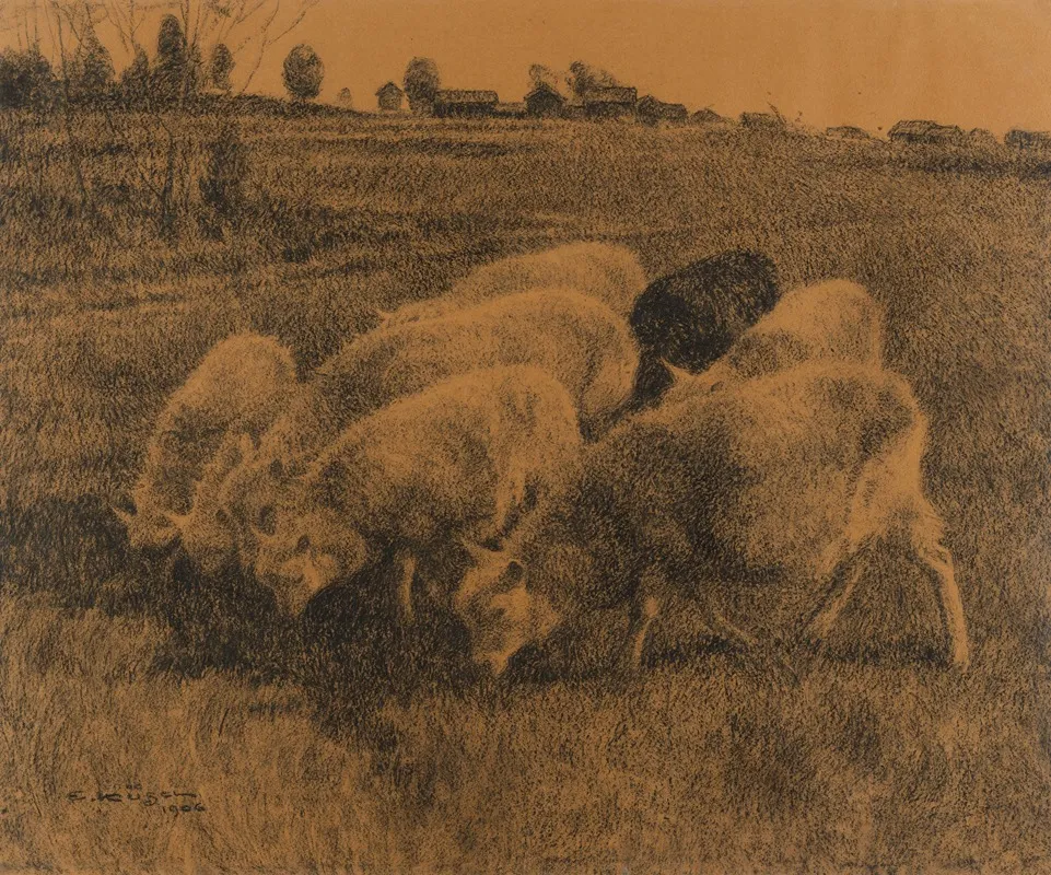 Gazing Sheep Wall Art by Ernst Küsel - High-Resolution Digital Print