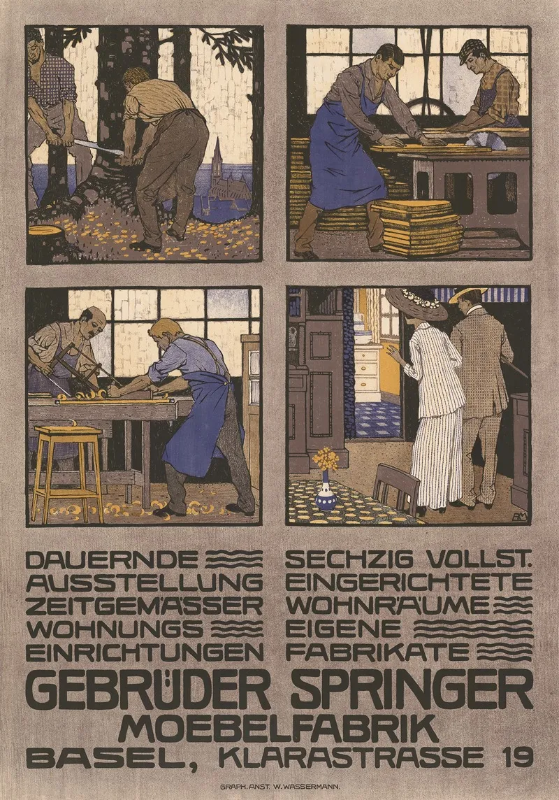 Gebruder Springer Mobelfabrik Basel Klarastrasse 19 Wall Art by Burkhard Mangold - High-Resolution Digital Print