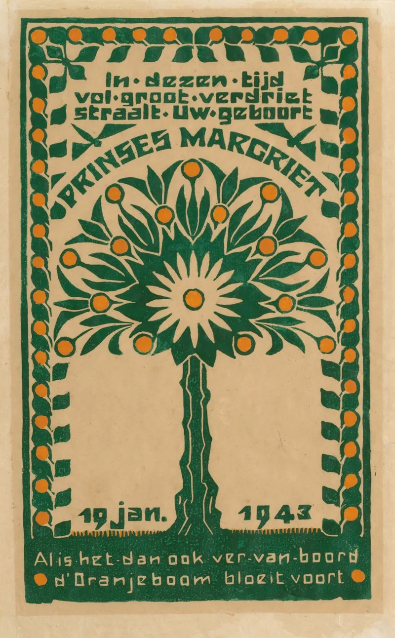 Gedenkprent Bij De Geboorte Van Prinses Margriet 19 Januari 1943 2