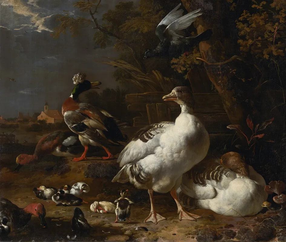 Geese And Ducks Wall Art by Melchior d'Hondecoeter - High-Resolution Digital Print