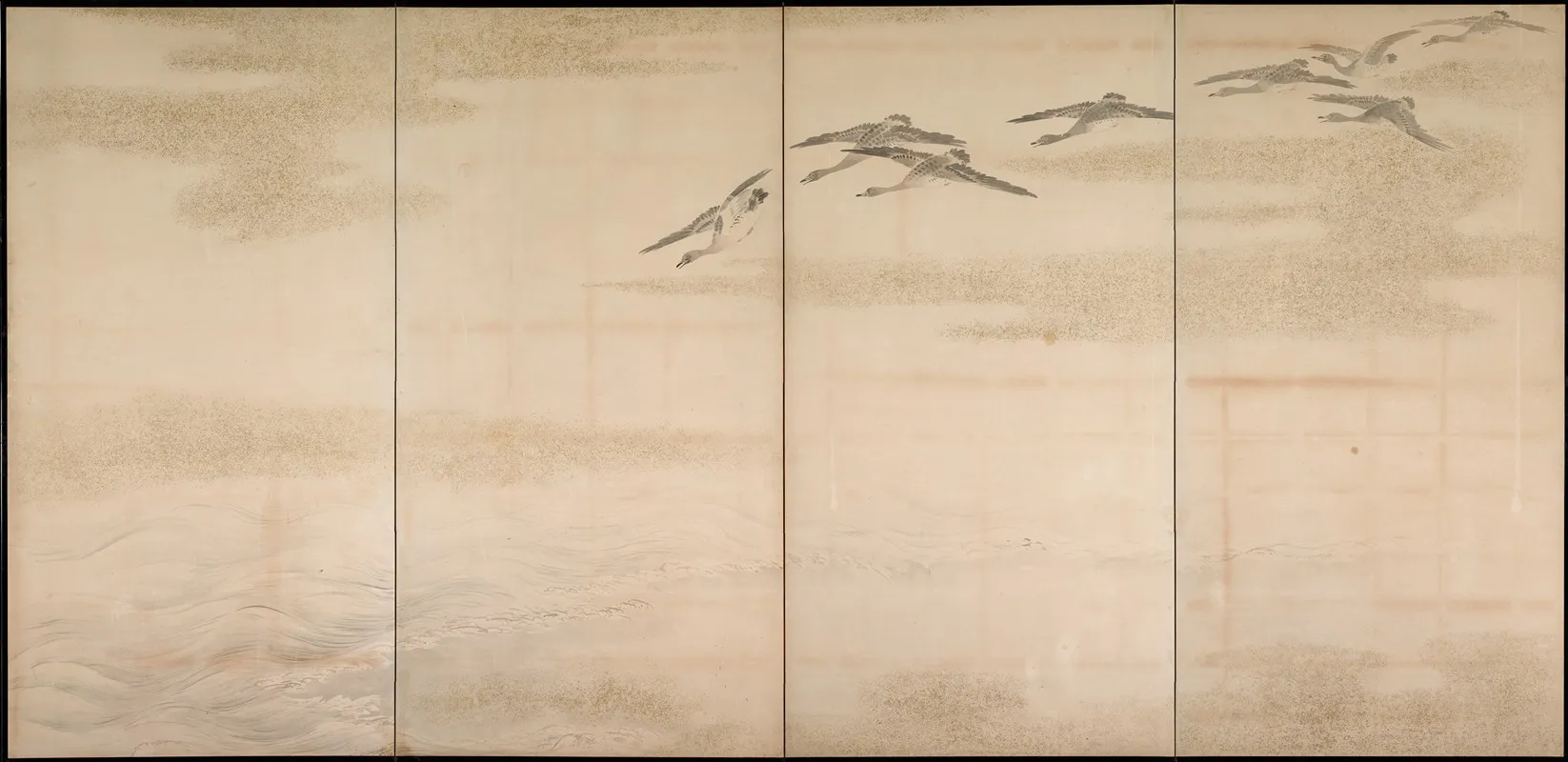Geese Reeds And Water 2 Wall Art by Yamamoto Baiitsu - High-Resolution Digital Print