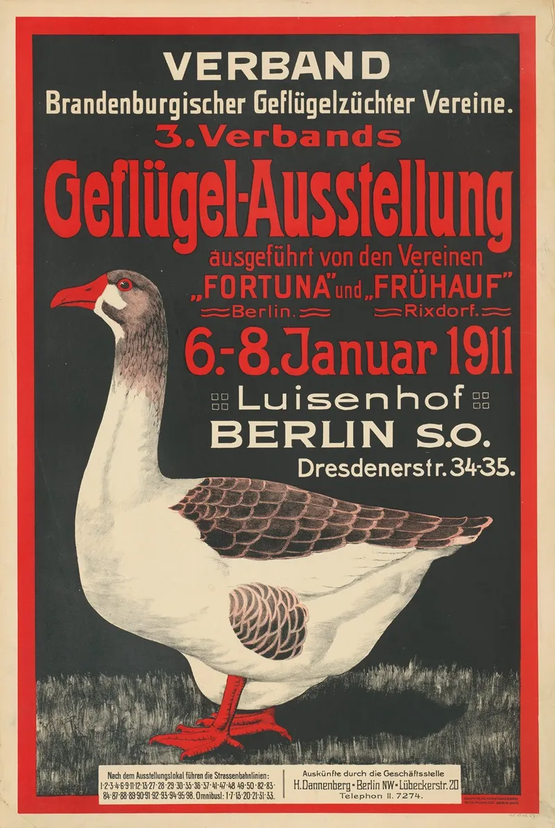 Geflugel Ausstellung Verband Brandenburgischer Geflugelzuchter Vereine Wall Art by Anonymous - High-Resolution Digital Print