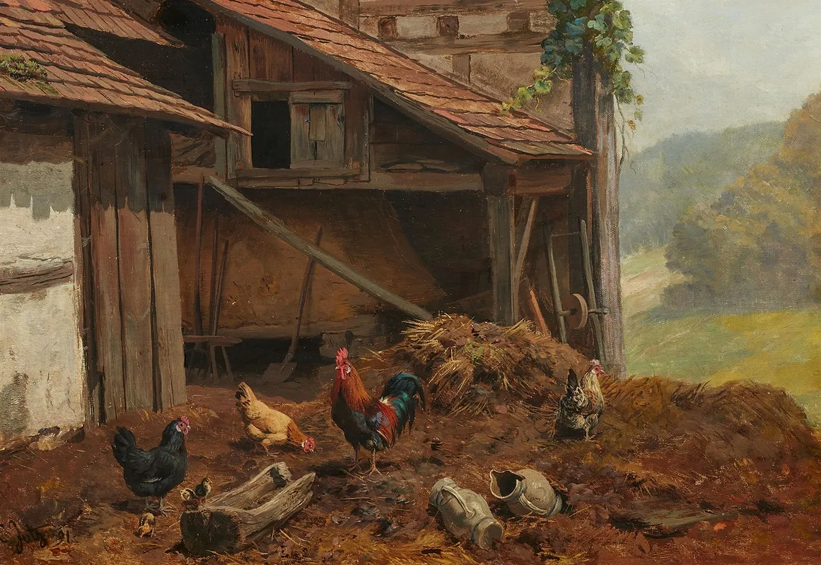 Geflugelhof Wall Art by Carl Jutz The Elder - High-Resolution Digital Print