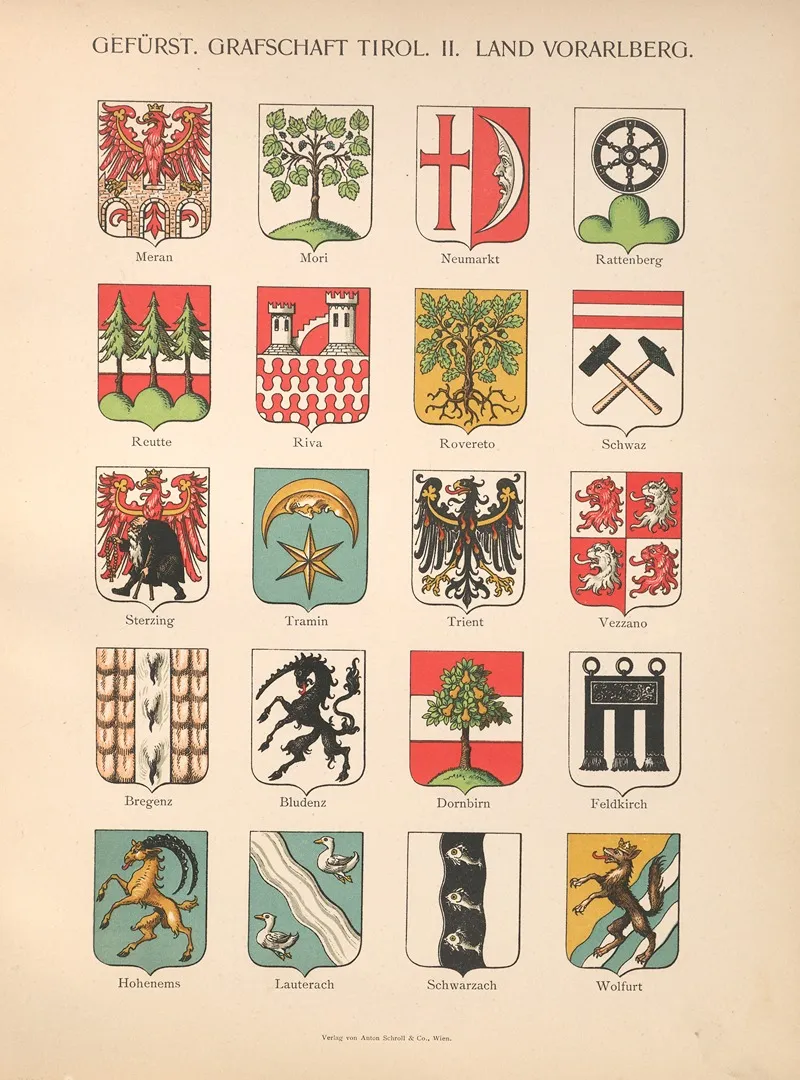 Gefurst ‎ ‎grafschaft‎ ‎tirol‎ ‎ii ‎ ‎land‎ ‎vorarlberg Wall Art by Hugo Gerhard Ströhl - High-Resolution Digital Print