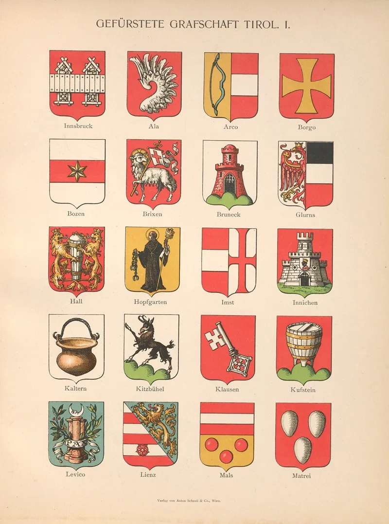 Gefurstete grafschaft tirol i Wall Art by Hugo Gerhard Ströhl - High-Resolution Digital Print