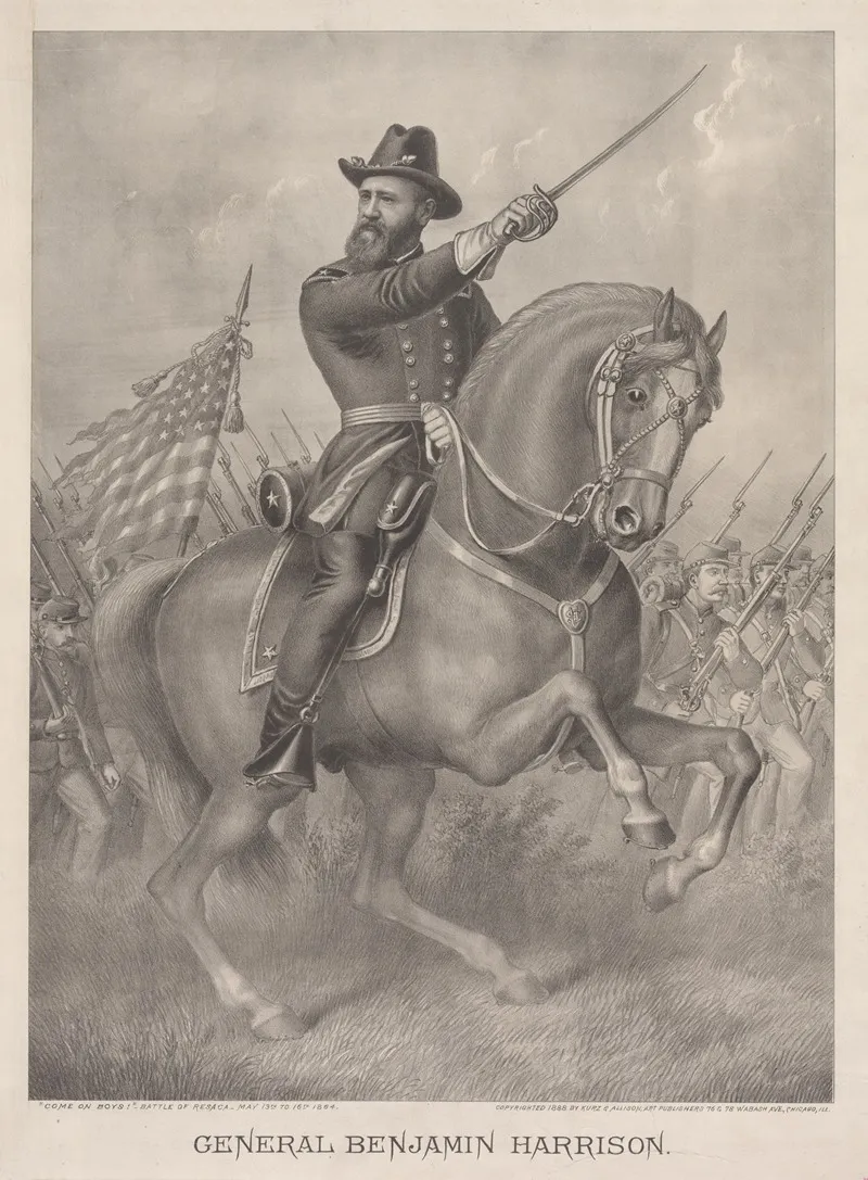 General Benjamin Harrison Come On Boys Battle Of Resaca May 13th To 16th 1864 Wall Art by Kurz & Allison - High-Resolution Digital Print